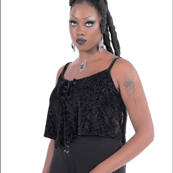 Killstar Tops - Killstar velvet crop top